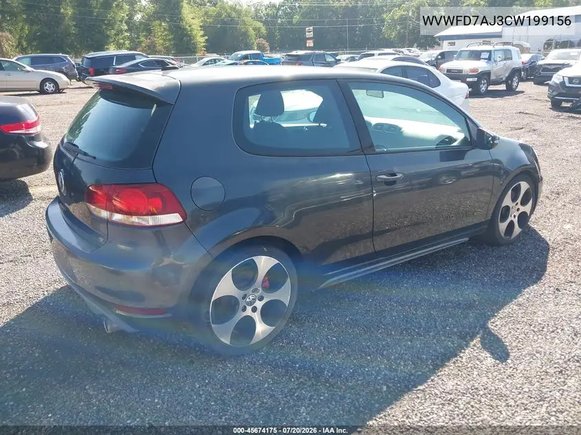 2012 Volkswagen Gti 2-Door VIN: WVWFD7AJ3CW199156 Lot: 45674175