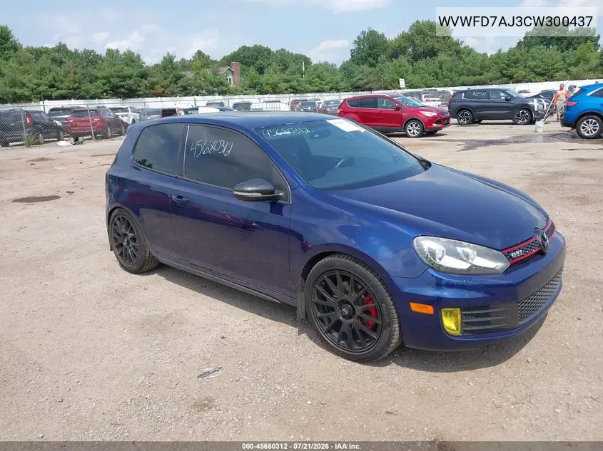 2012 Volkswagen Gti 2-Door VIN: WVWFD7AJ3CW300437 Lot: 45680312