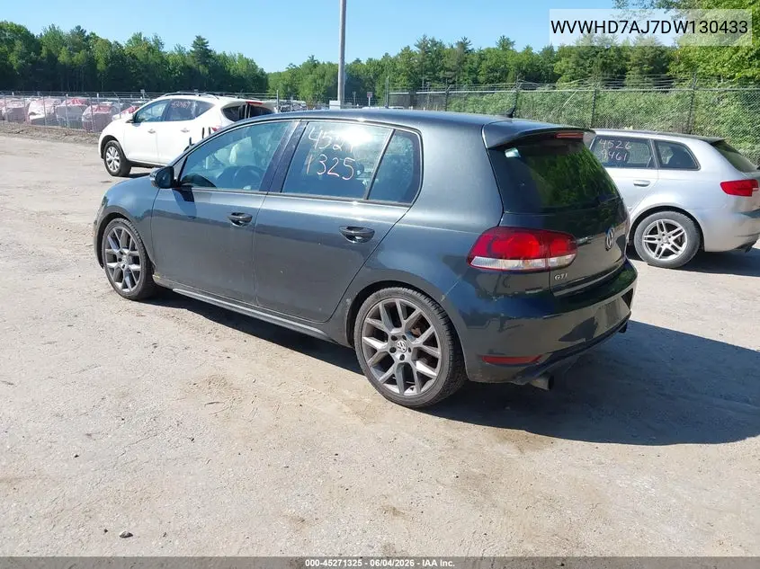 2013 Volkswagen Gti Drivers Edition VIN: WVWHD7AJ7DW130433 Lot: 45271325