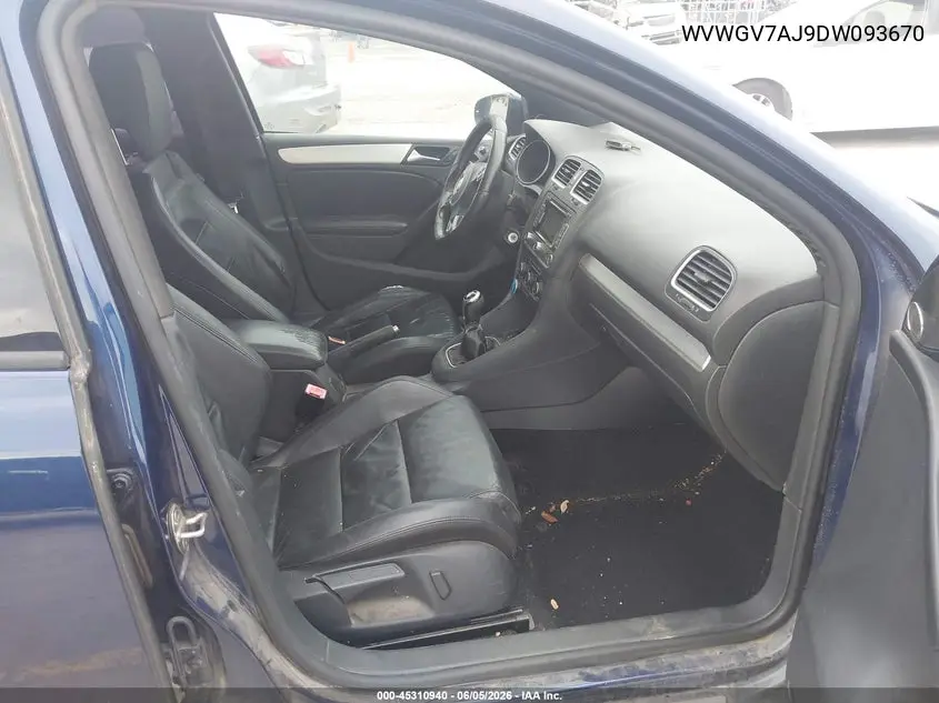 2013 Volkswagen Gti 4-Door Autobahn VIN: WVWGV7AJ9DW093670 Lot: 45310940