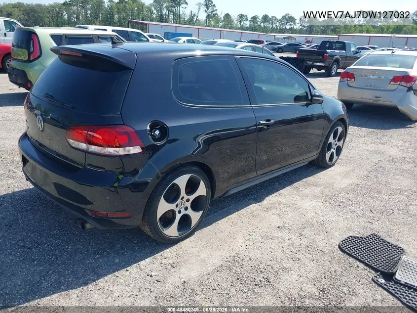 2013 Volkswagen Gti 2-Door VIN: WVWEV7AJ7DW127032 Lot: 45480249