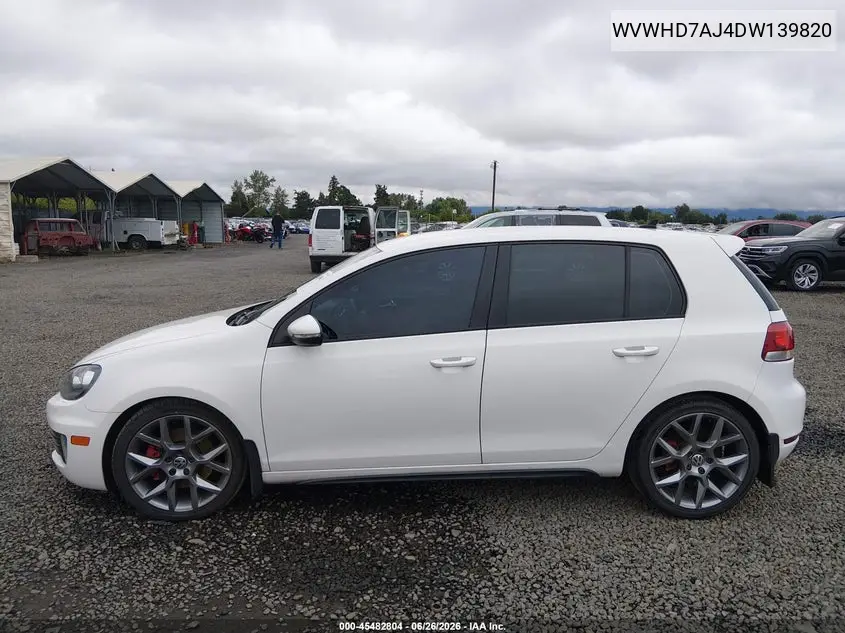 2013 Volkswagen Gti Wolfsburg Edition VIN: WVWHD7AJ4DW139820 Lot: 45482804