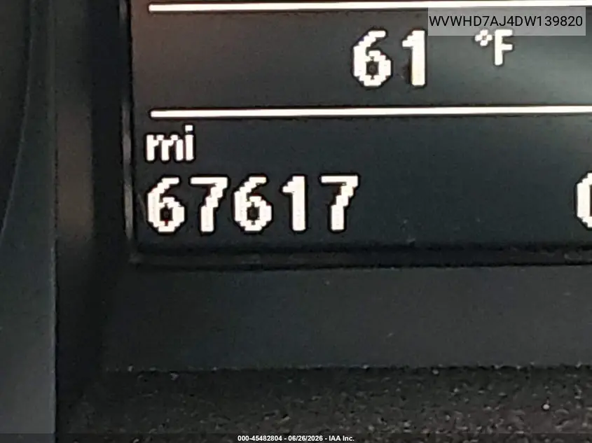 2013 Volkswagen Gti Wolfsburg Edition VIN: WVWHD7AJ4DW139820 Lot: 45482804