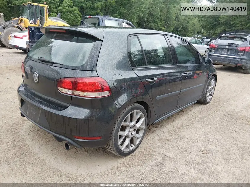 2013 Volkswagen Gti Wolfsburg Edition VIN: WVWHD7AJ8DW140419 Lot: 45509499