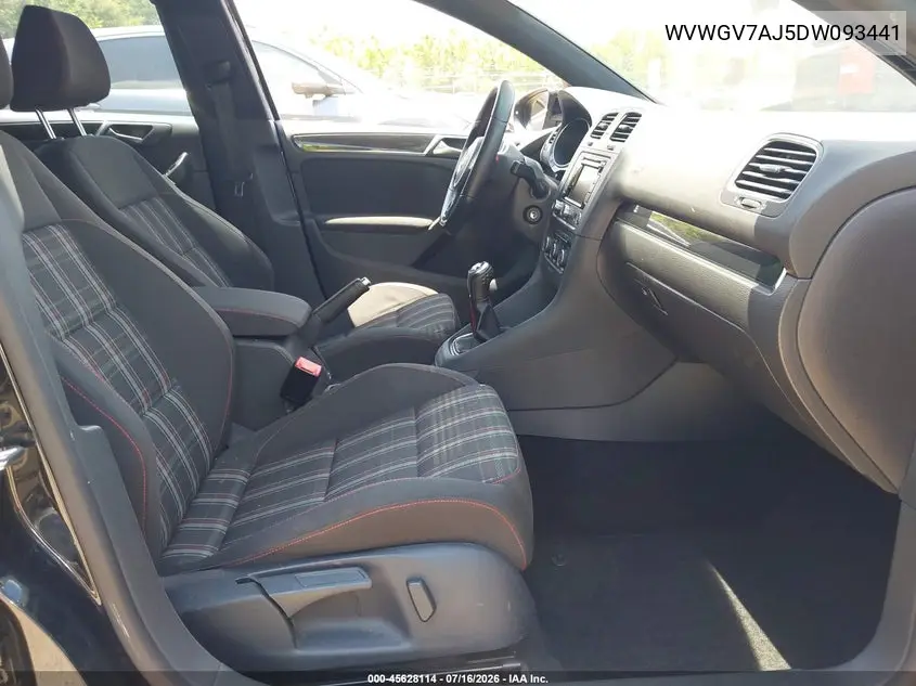 2013 Volkswagen Gti 4-Door VIN: WVWGV7AJ5DW093441 Lot: 45628114