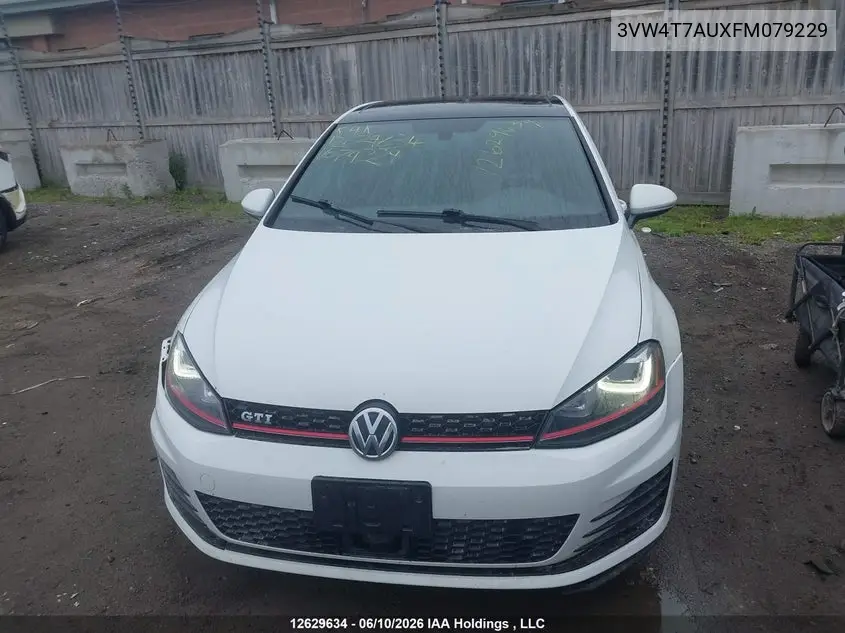 2015 Volkswagen Gti VIN: 3VW4T7AUXFM079229 Lot: 12629634