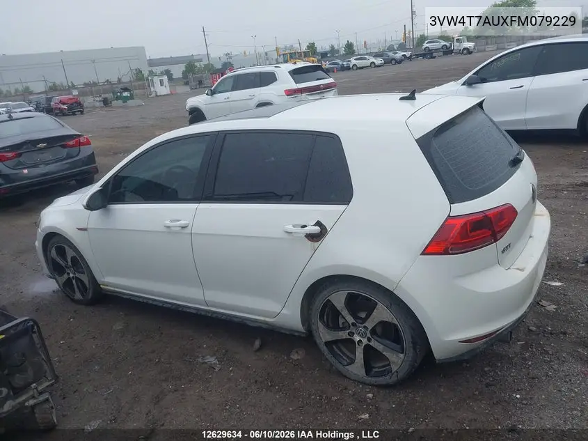2015 Volkswagen Gti VIN: 3VW4T7AUXFM079229 Lot: 12629634