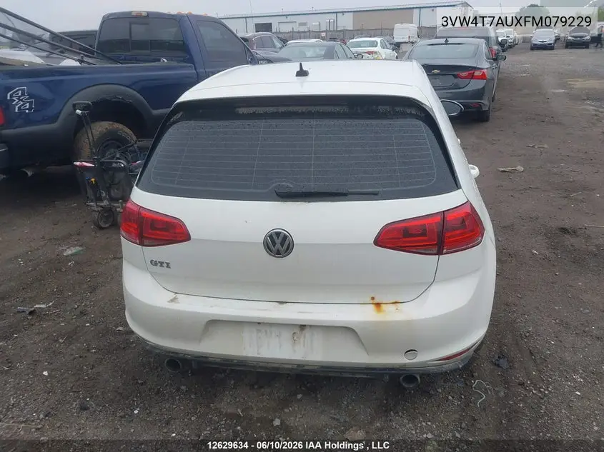2015 Volkswagen Gti VIN: 3VW4T7AUXFM079229 Lot: 12629634