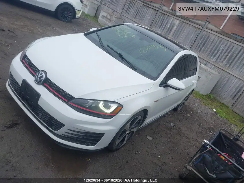 2015 Volkswagen Gti VIN: 3VW4T7AUXFM079229 Lot: 12629634