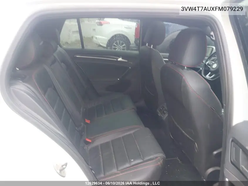2015 Volkswagen Gti VIN: 3VW4T7AUXFM079229 Lot: 12629634