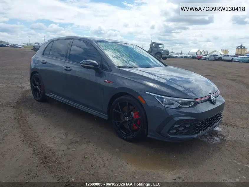 2024 Volkswagen Gti Performance VIN: WVW6A7CD9RW230418 Lot: 12609805