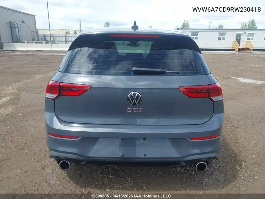 2024 Volkswagen Gti Performance VIN: WVW6A7CD9RW230418 Lot: 12609805
