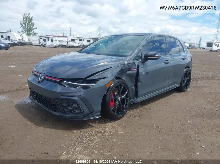 2024 Volkswagen Gti Performance VIN: WVW6A7CD9RW230418 Lot: 12609805