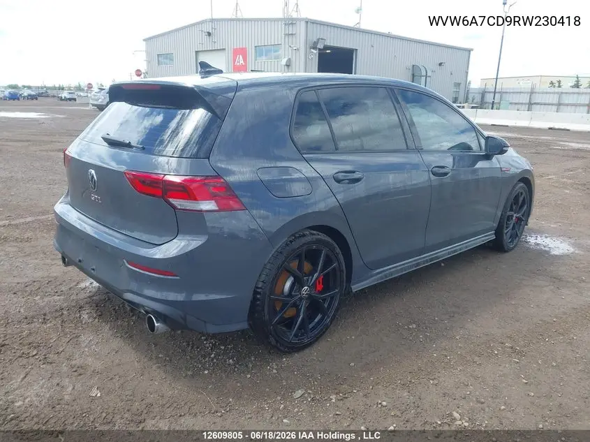2024 Volkswagen Gti Performance VIN: WVW6A7CD9RW230418 Lot: 12609805