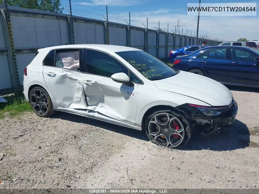2026 Volkswagen Gti VIN: WVWME7CD1TW204544 Lot: 12625381