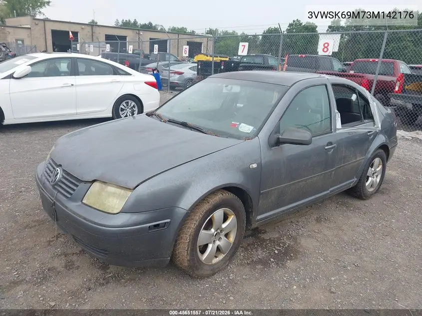 2003 Volkswagen Jetta Gls 2.0L VIN: 3VWSK69M73M142176 Lot: 45651557
