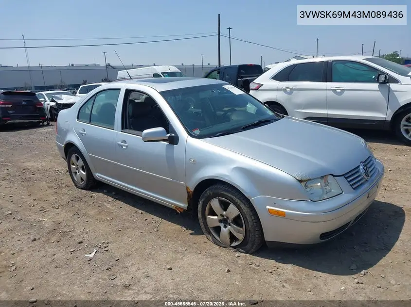 2003 Volkswagen Jetta Gls 2.0L VIN: 3VWSK69M43M089436 Lot: 45665545