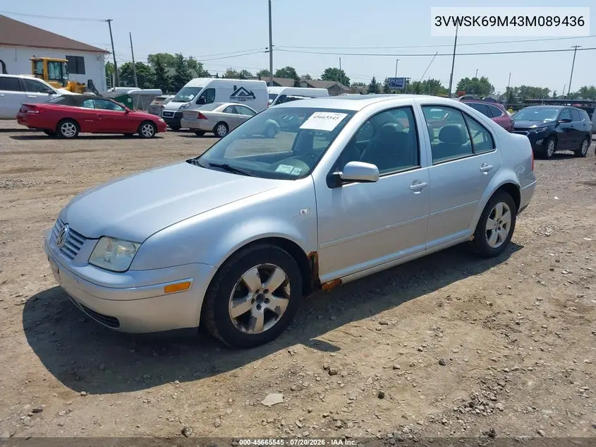 2003 Volkswagen Jetta Gls 2.0L VIN: 3VWSK69M43M089436 Lot: 45665545