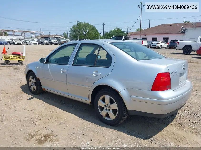 2003 Volkswagen Jetta Gls 2.0L VIN: 3VWSK69M43M089436 Lot: 45665545
