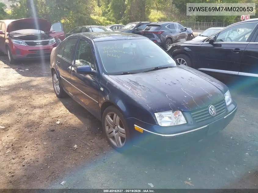 2004 Volkswagen Jetta Gls 1.8T VIN: 3VWSE69M74M020653 Lot: 45162527