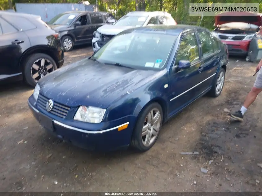 2004 Volkswagen Jetta Gls 1.8T VIN: 3VWSE69M74M020653 Lot: 45162527