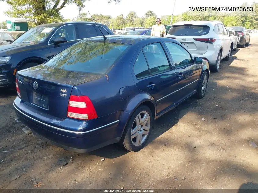 2004 Volkswagen Jetta Gls 1.8T VIN: 3VWSE69M74M020653 Lot: 45162527
