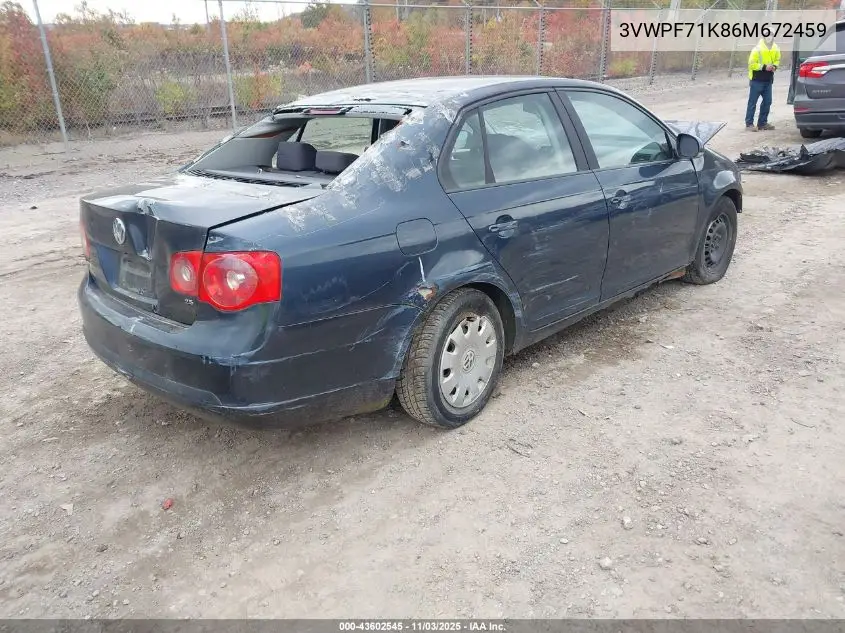 3VWPF71K86M672459 2006 Volkswagen Jetta Value Edition