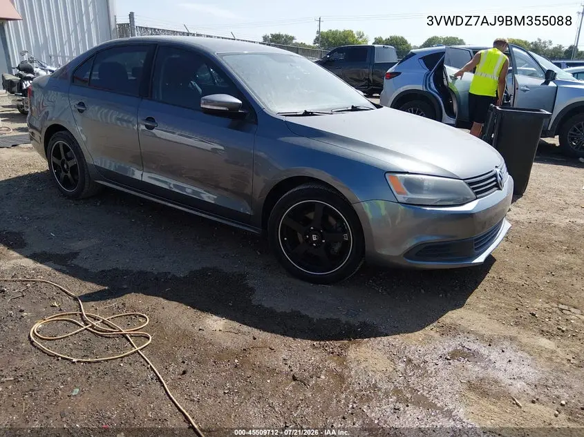 2011 Volkswagen Jetta 2.5L Se VIN: 3VWDZ7AJ9BM355088 Lot: 45509712