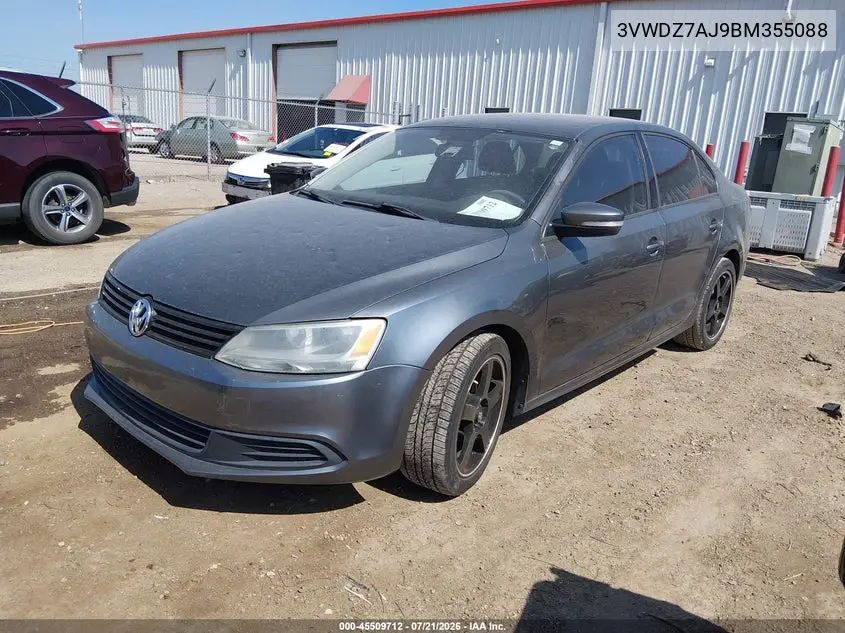 2011 Volkswagen Jetta 2.5L Se VIN: 3VWDZ7AJ9BM355088 Lot: 45509712