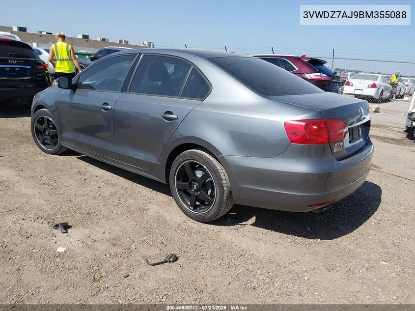2011 Volkswagen Jetta 2.5L Se VIN: 3VWDZ7AJ9BM355088 Lot: 45509712