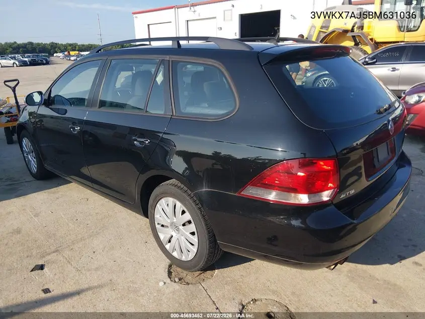 2011 Volkswagen Jetta Sportwagen 2.5L S VIN: 3VWKX7AJ5BM631036 Lot: 45693452