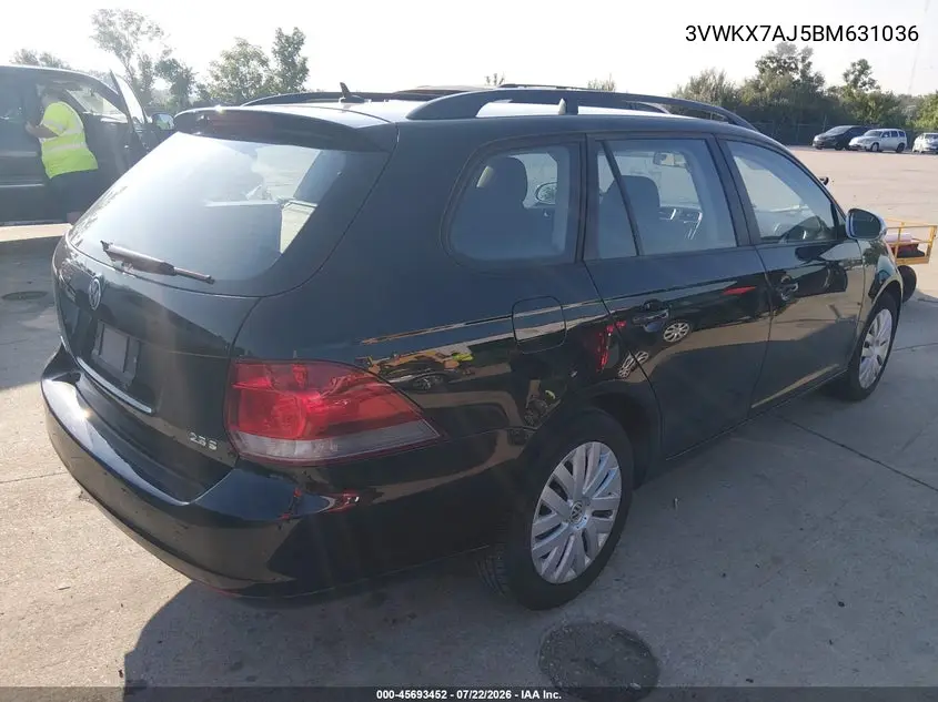 2011 Volkswagen Jetta Sportwagen 2.5L S VIN: 3VWKX7AJ5BM631036 Lot: 45693452