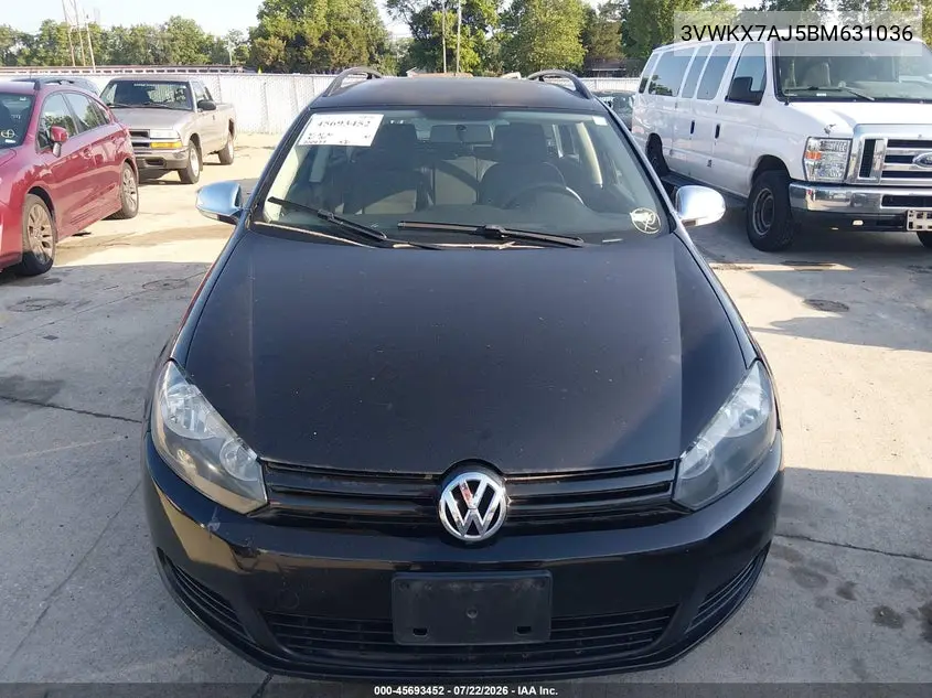 2011 Volkswagen Jetta Sportwagen 2.5L S VIN: 3VWKX7AJ5BM631036 Lot: 45693452