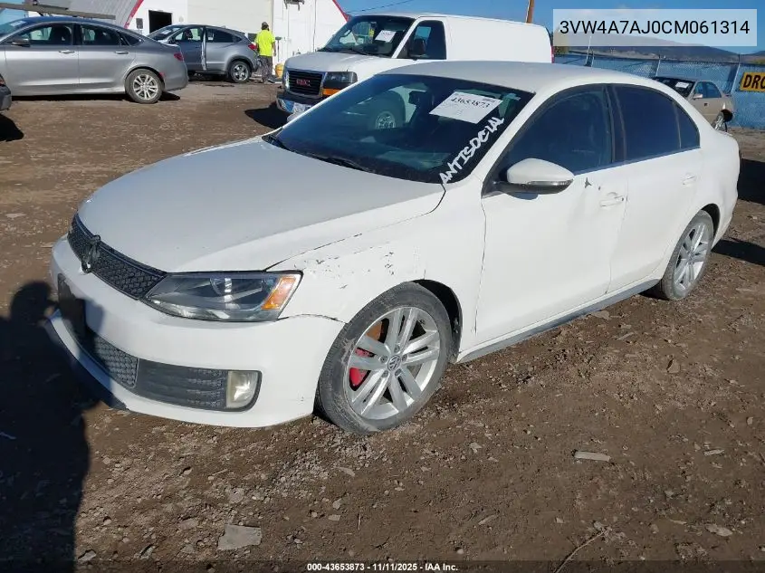 3VW4A7AJ0CM061314 2012 Volkswagen Jetta Gli