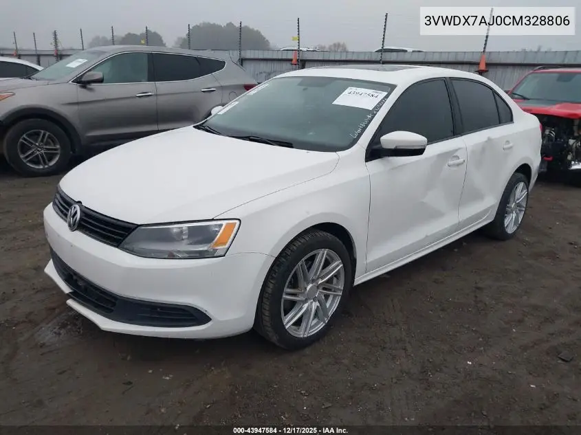 3VWDX7AJ0CM328806 2012 Volkswagen Jetta 2.5L Se