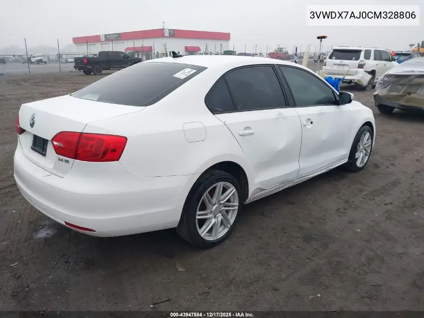 3VWDX7AJ0CM328806 2012 Volkswagen Jetta 2.5L Se