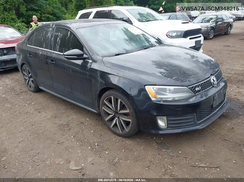 2012 Volkswagen Jetta Gli Autobahn W/Nav VIN: 3VW5A7AJ5CM348216 Lot: 45314175