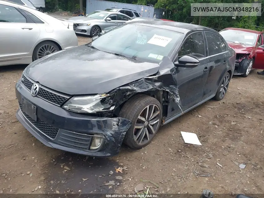 2012 Volkswagen Jetta Gli Autobahn W/Nav VIN: 3VW5A7AJ5CM348216 Lot: 45314175