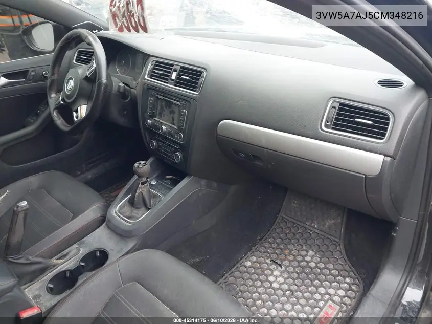 2012 Volkswagen Jetta Gli Autobahn W/Nav VIN: 3VW5A7AJ5CM348216 Lot: 45314175