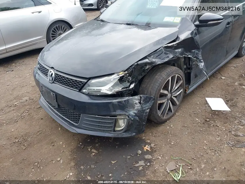 2012 Volkswagen Jetta Gli Autobahn W/Nav VIN: 3VW5A7AJ5CM348216 Lot: 45314175