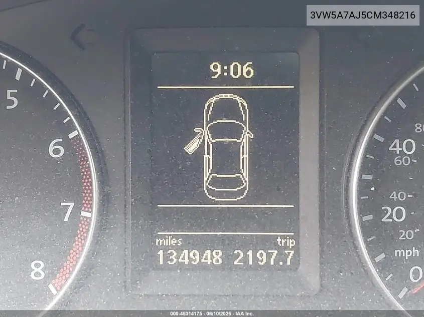 2012 Volkswagen Jetta Gli Autobahn W/Nav VIN: 3VW5A7AJ5CM348216 Lot: 45314175
