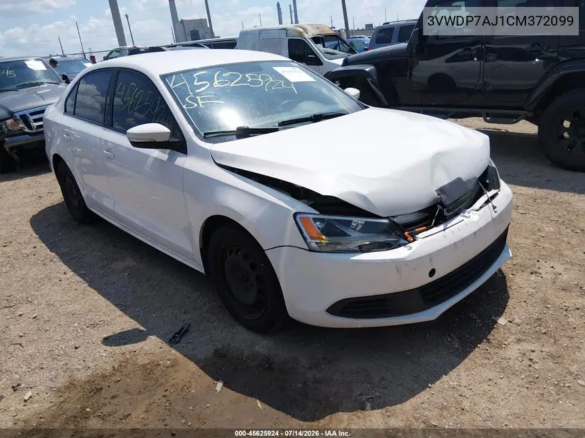 2012 Volkswagen Jetta 2.5L Se VIN: 3VWDP7AJ1CM372099 Lot: 45625924
