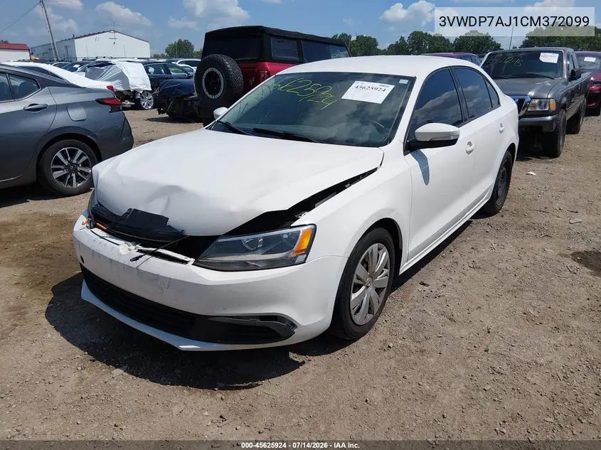 2012 Volkswagen Jetta 2.5L Se VIN: 3VWDP7AJ1CM372099 Lot: 45625924