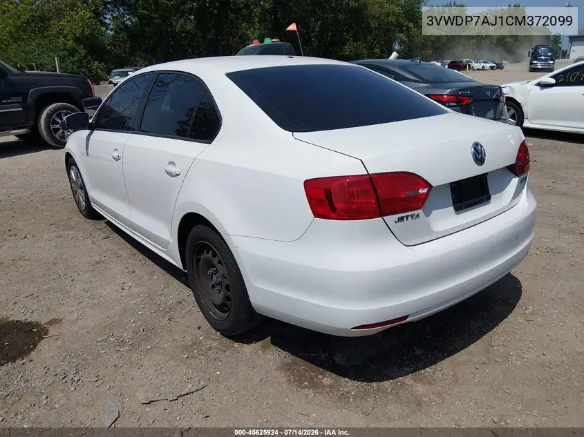 2012 Volkswagen Jetta 2.5L Se VIN: 3VWDP7AJ1CM372099 Lot: 45625924