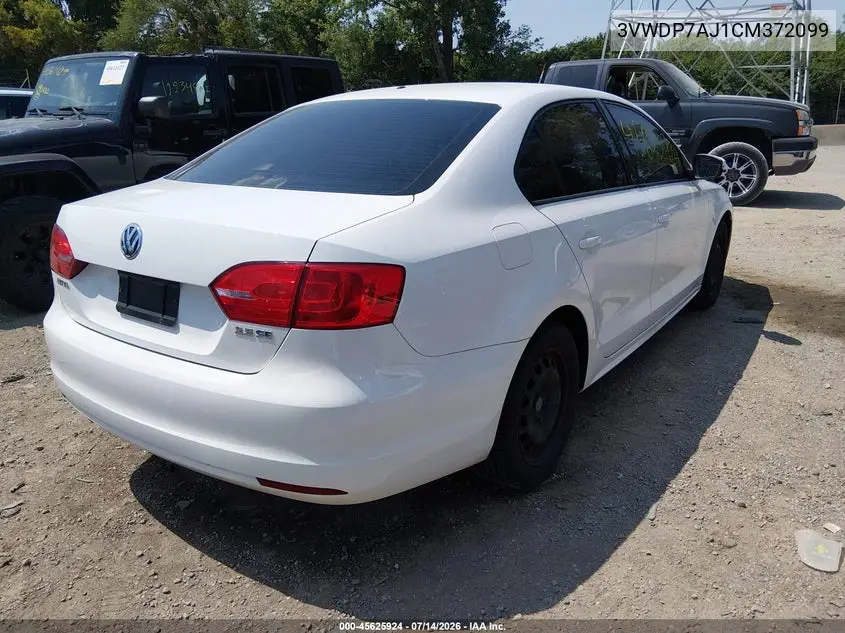 2012 Volkswagen Jetta 2.5L Se VIN: 3VWDP7AJ1CM372099 Lot: 45625924