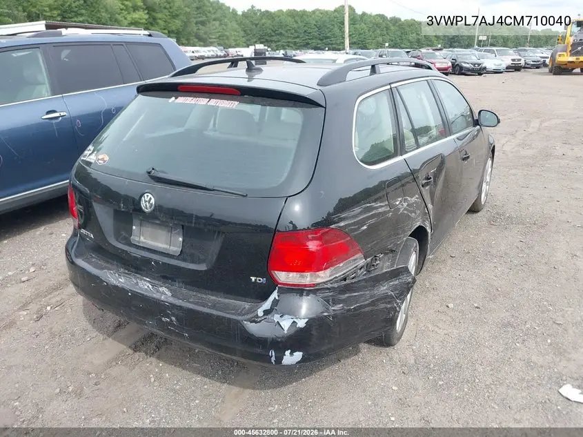 2012 Volkswagen Jetta Sportwagen 2.0L Tdi VIN: 3VWPL7AJ4CM710040 Lot: 45632800