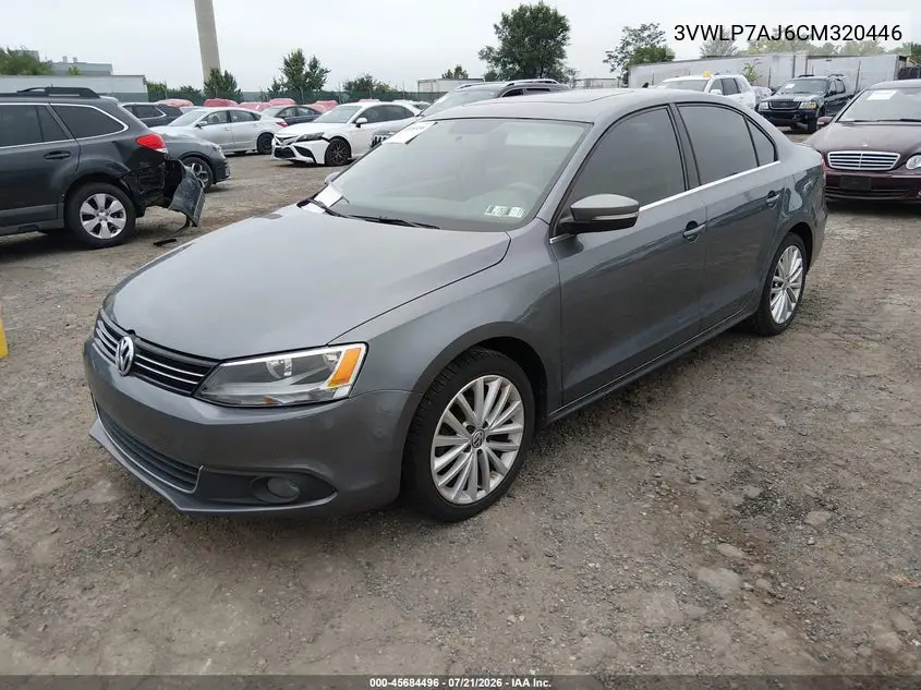 2012 Volkswagen Jetta 2.5L Sel VIN: 3VWLP7AJ6CM320446 Lot: 45684496