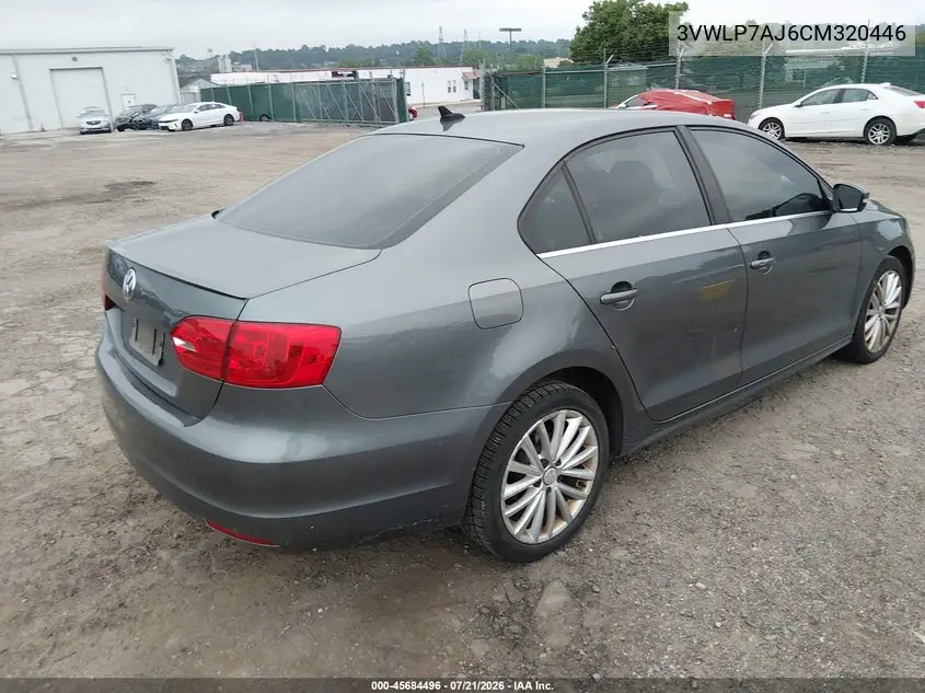 2012 Volkswagen Jetta 2.5L Sel VIN: 3VWLP7AJ6CM320446 Lot: 45684496