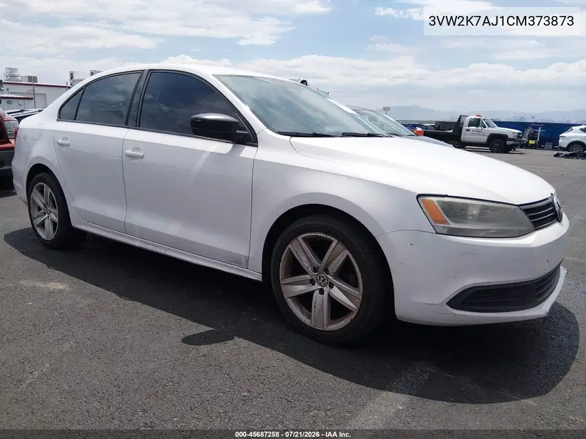 2012 Volkswagen Jetta 2.0L S VIN: 3VW2K7AJ1CM373873 Lot: 45687258