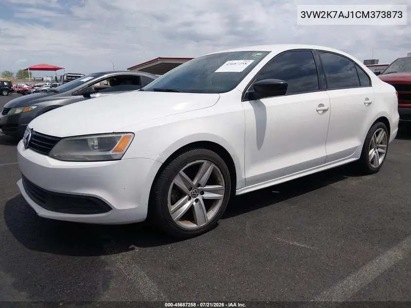 2012 Volkswagen Jetta 2.0L S VIN: 3VW2K7AJ1CM373873 Lot: 45687258